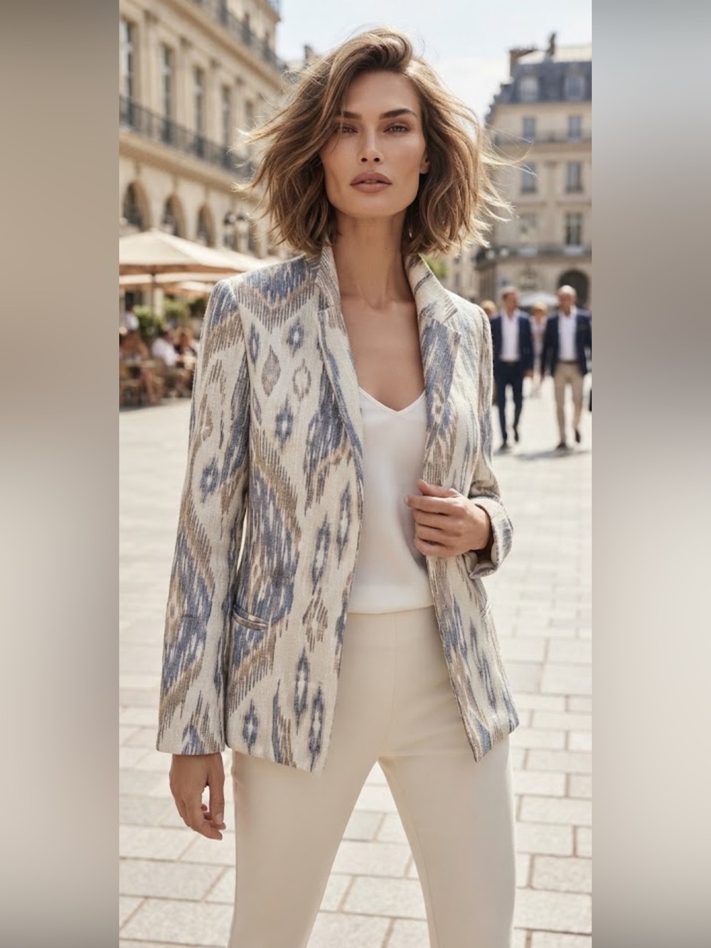 Chico’s Aztec pattern open blazer